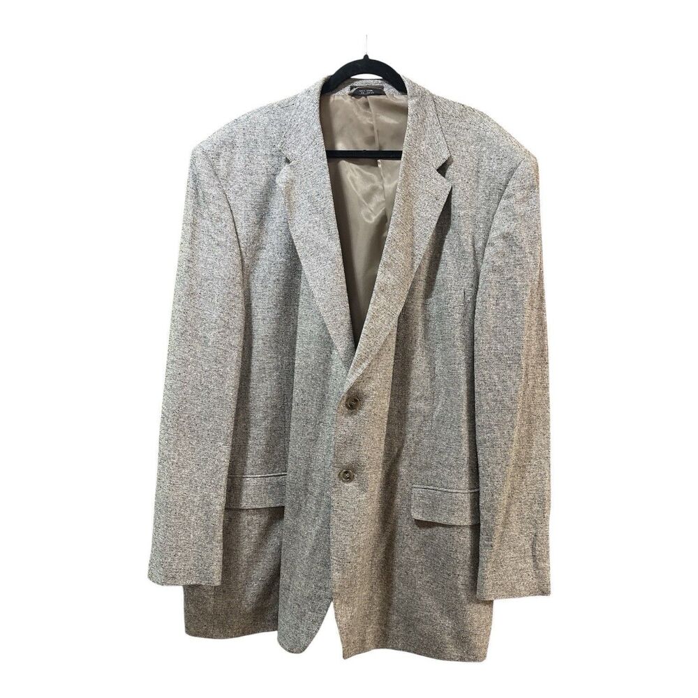 Vtg Bert Pulitzer Silk Blazer Men’s 54L Black & White Textured 90s Y2K Jacket